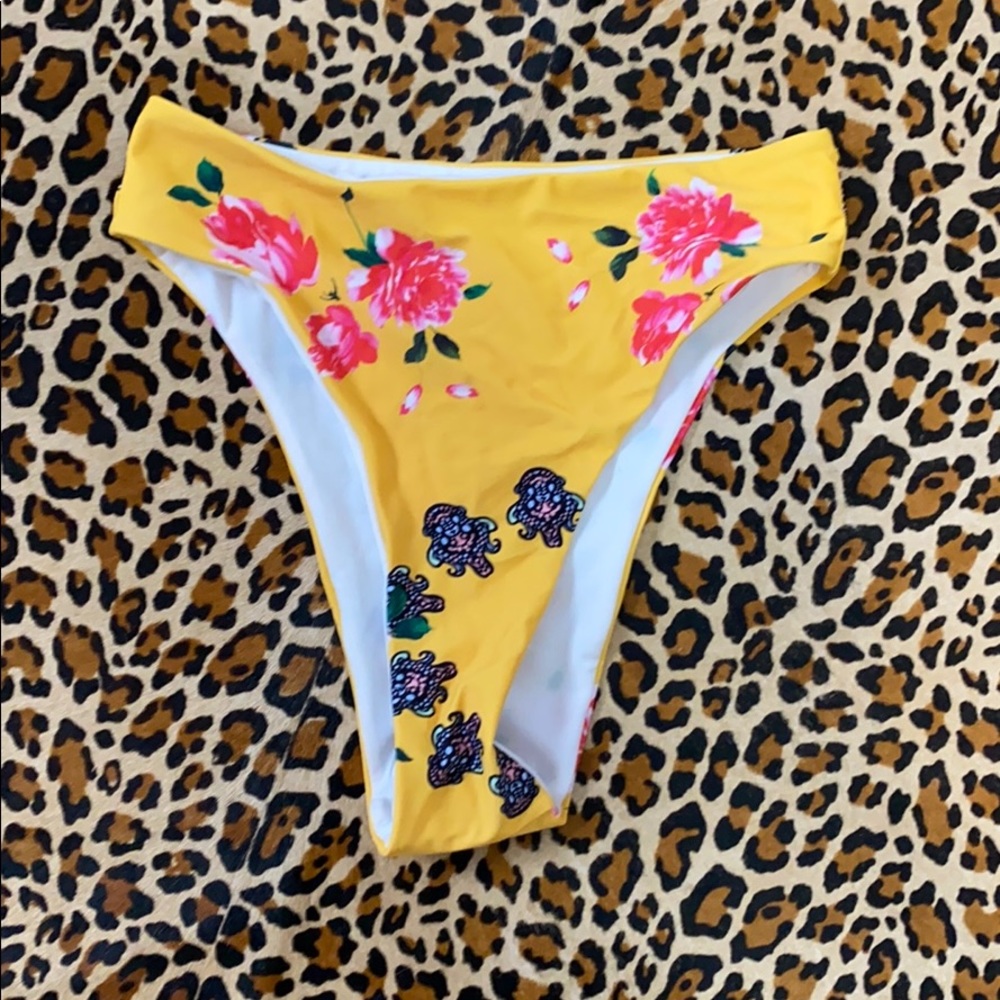 Yellow Floral Bikini Bottom